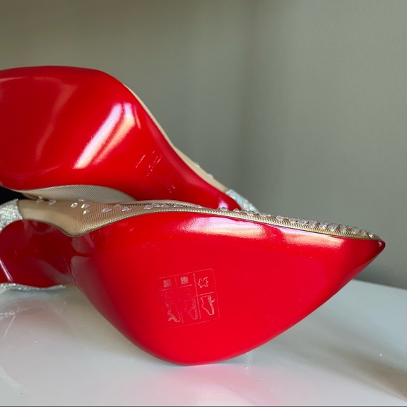 Christian Louboutin Follies Strass Pointed Toe Pump NWOT nerver worn Bridal Glam - Picture 10 of 13